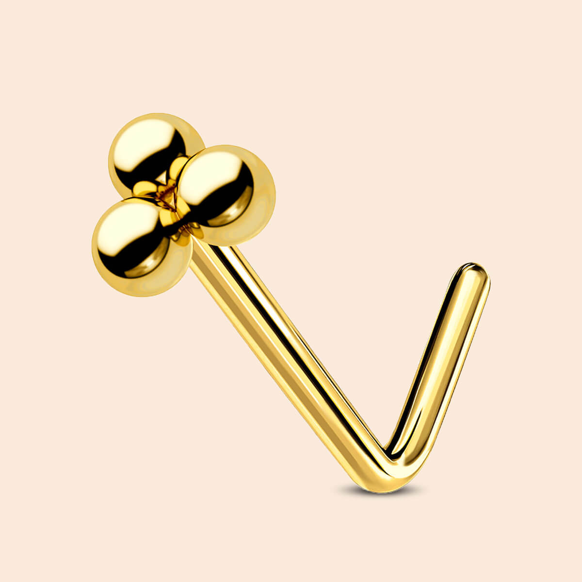 gold beaded nose ring