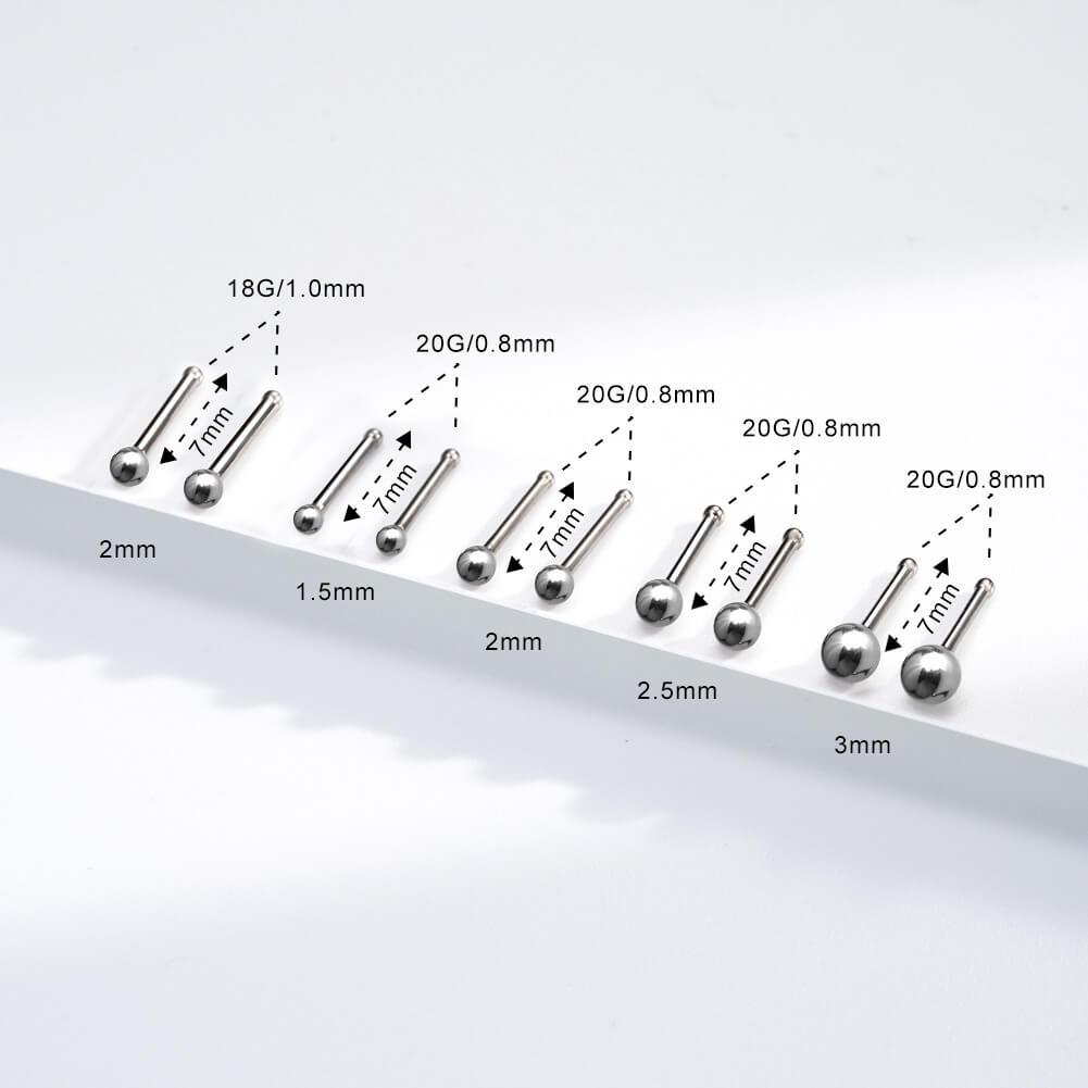 20g ball nose stud