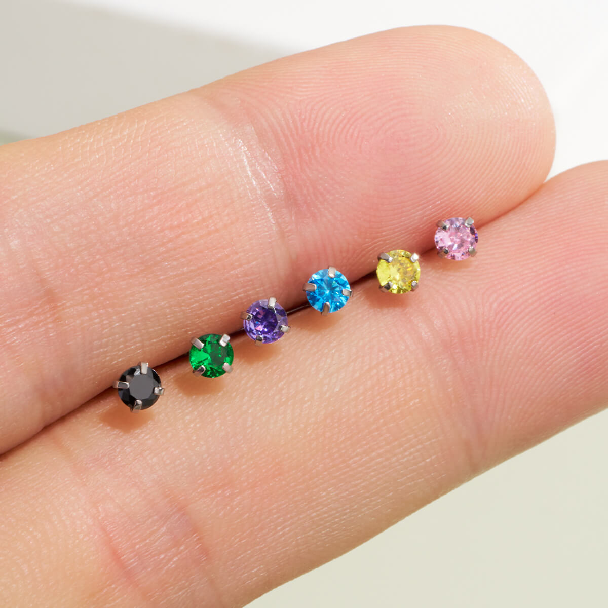 colorful l shaped nose stud