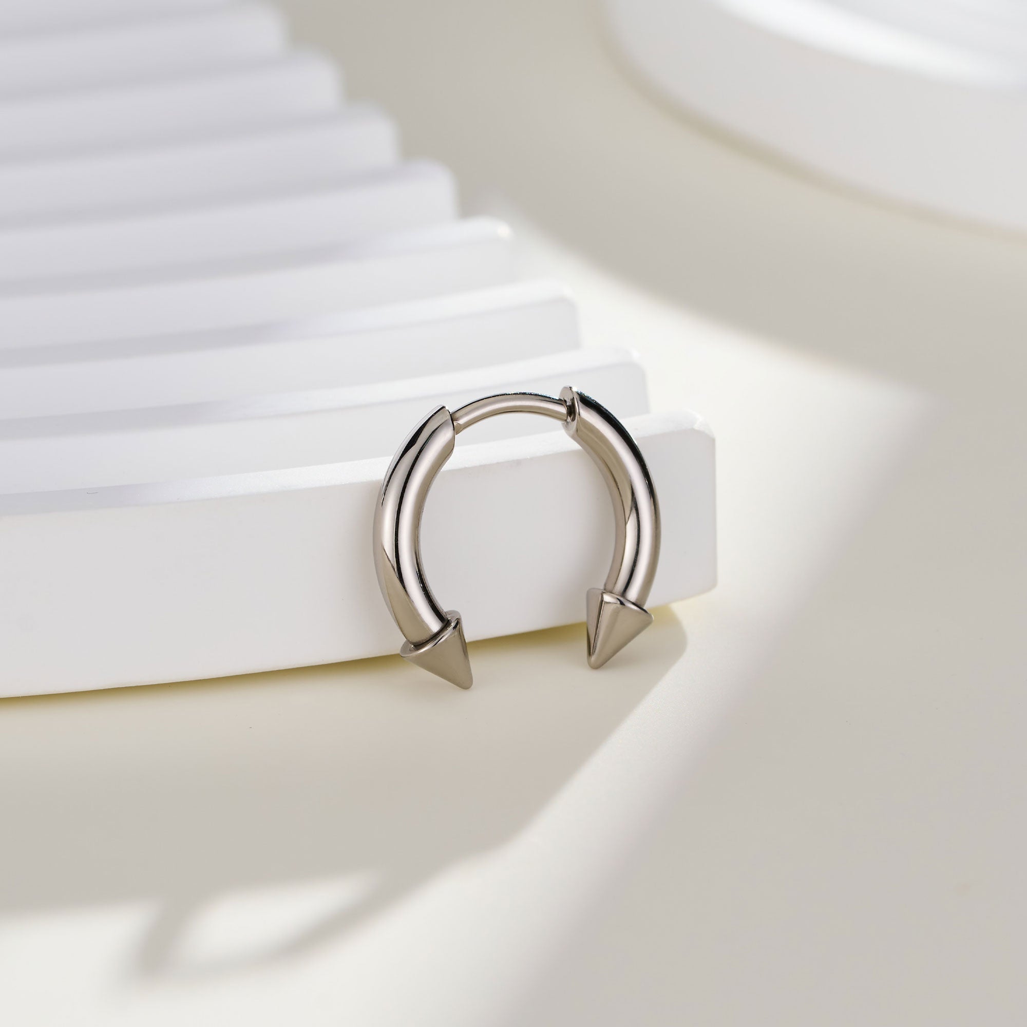 Spike Titanium Threadless Septum Ring