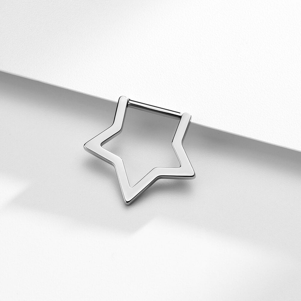 titanium star septum ring