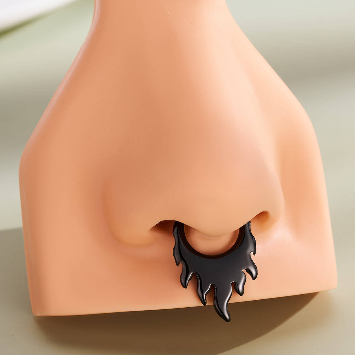 black flame septum piercing