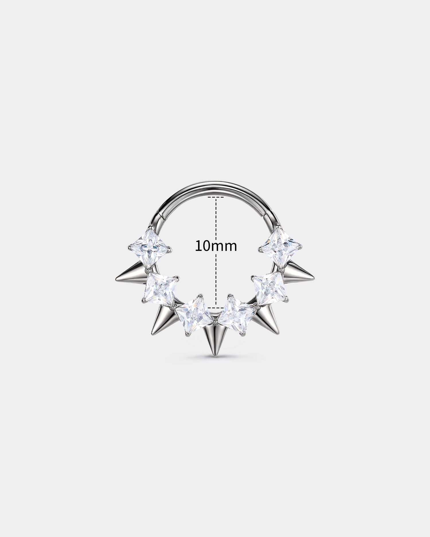 Spike CZ Cluster Titanium Septum Ring
