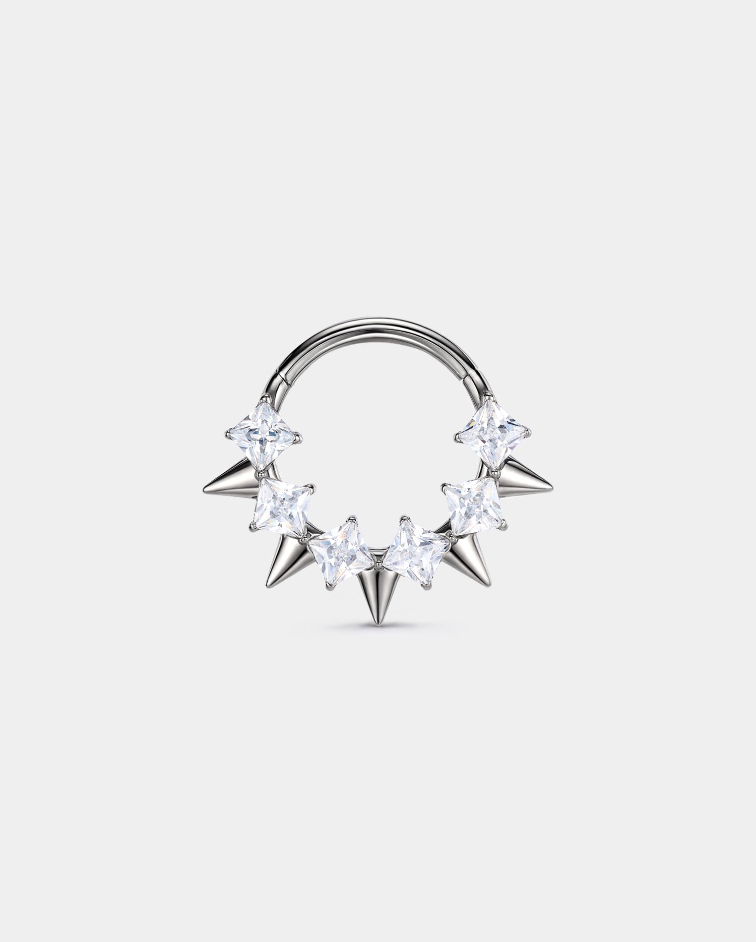titanium CZ spike septum jewelry