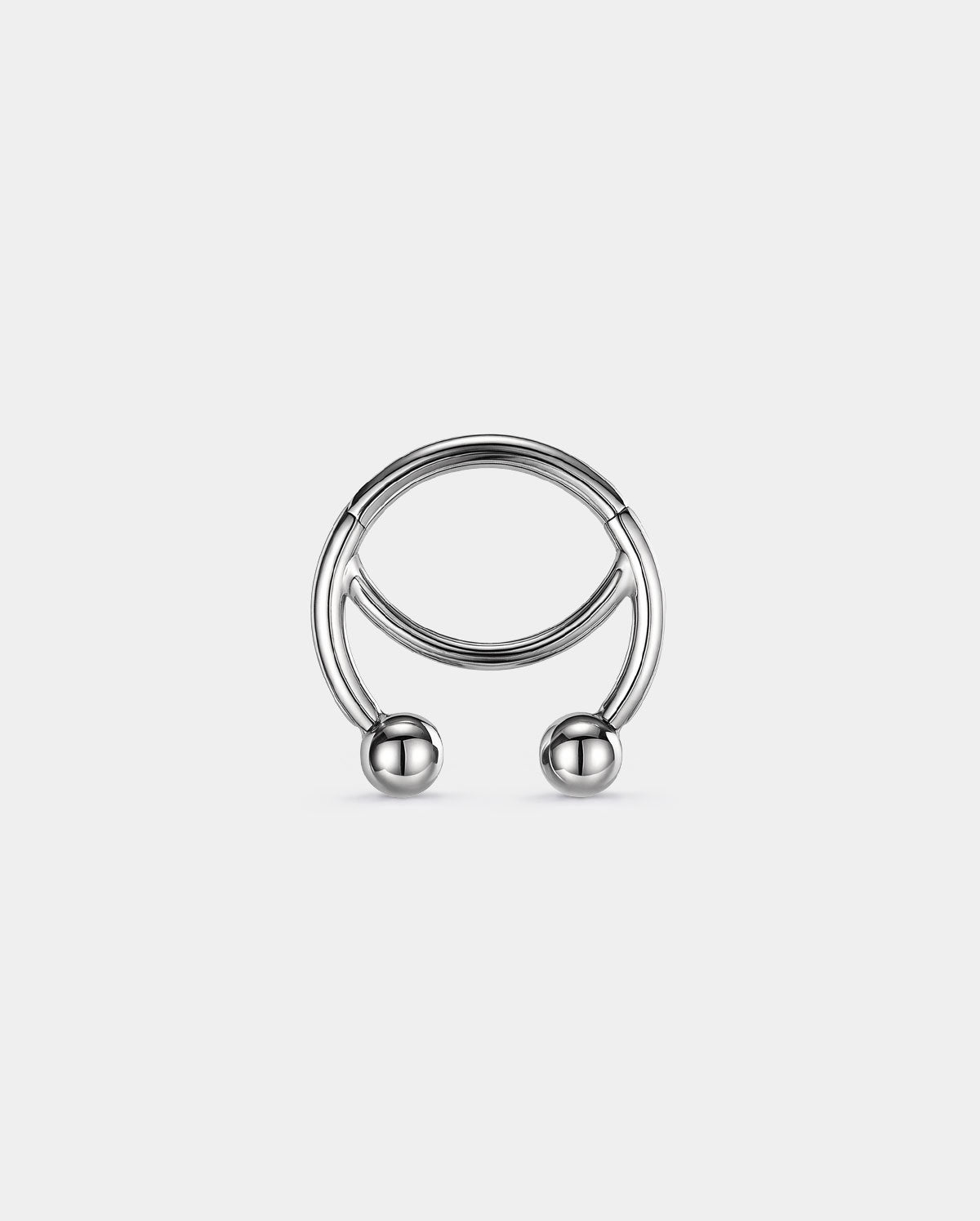 Fixed-Ball Titanium Horseshoe Hinged Septum Ring