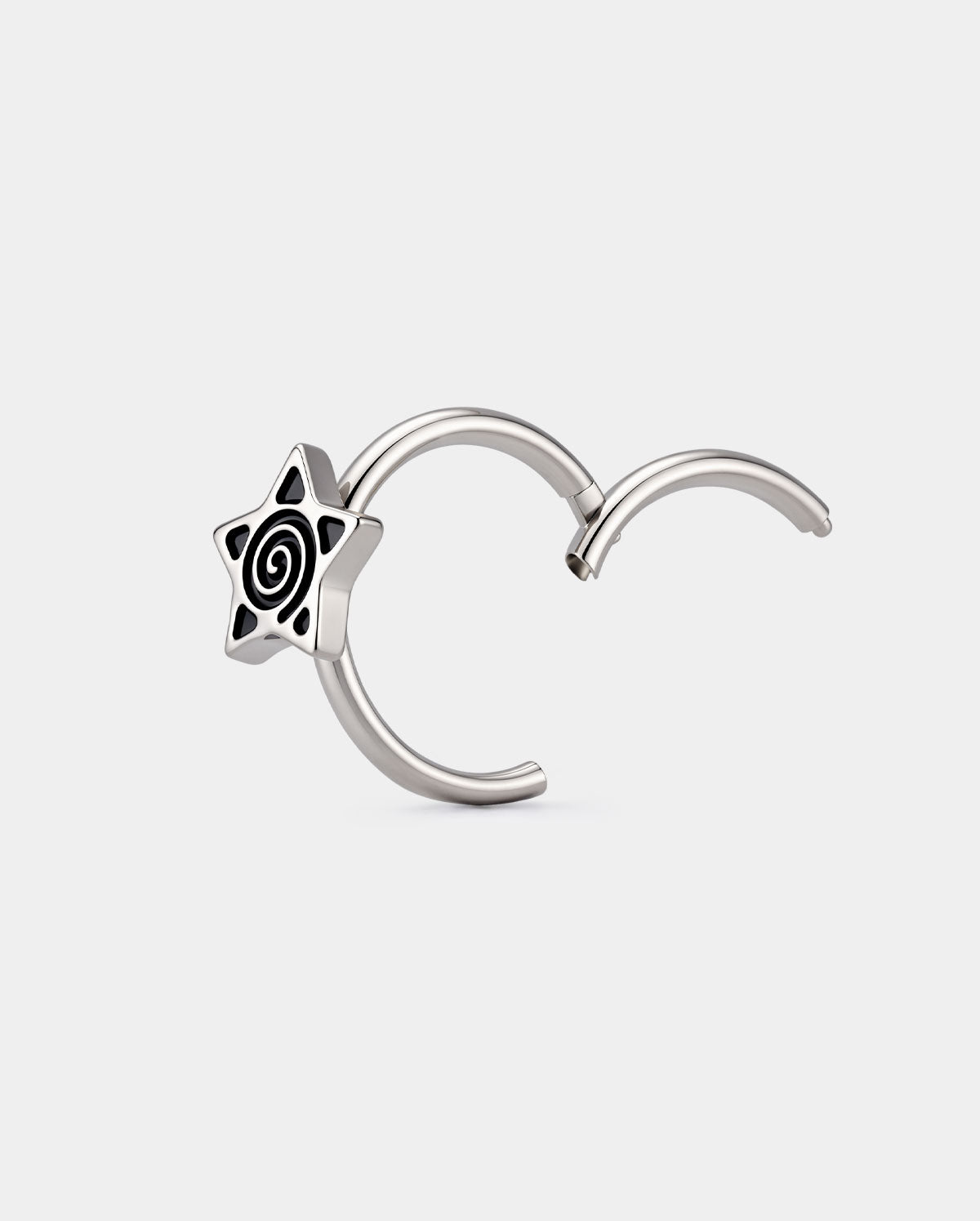 Oxidized Spiral Star Titanium Nose Ring
