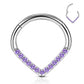 16G 8/10mm Clear CZ V-shape Titanium Septum Ring