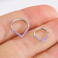 16G 8/10mm Clear CZ V-shape Titanium Septum Ring