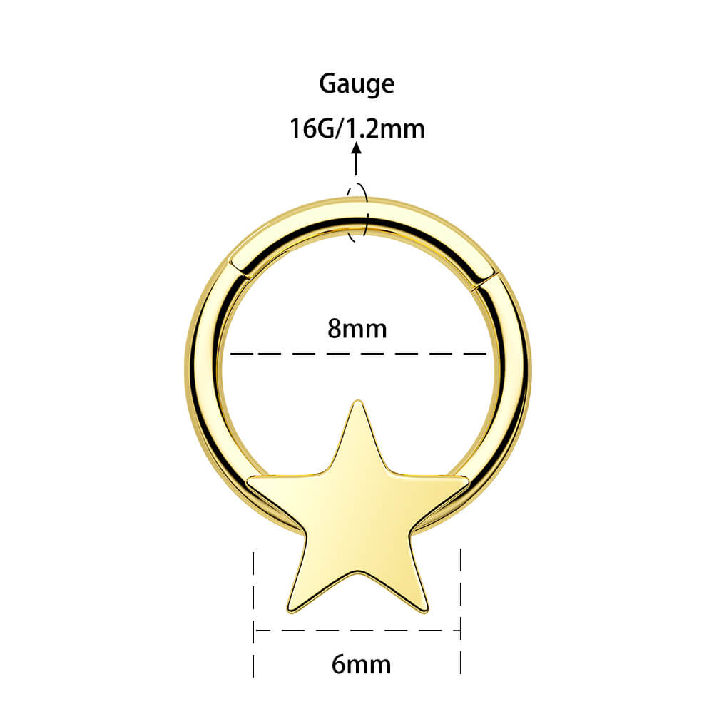 8mm pentagram septum ring