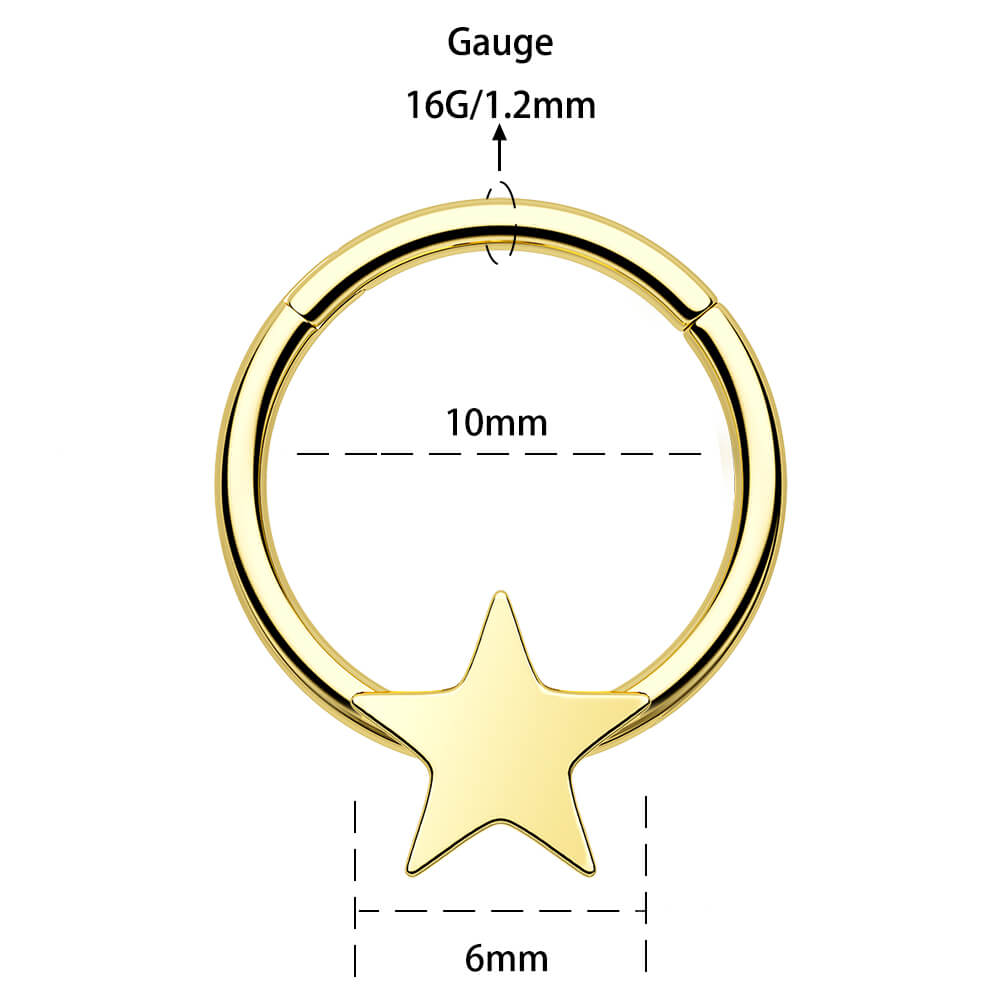 10mm pentagram septum ring
