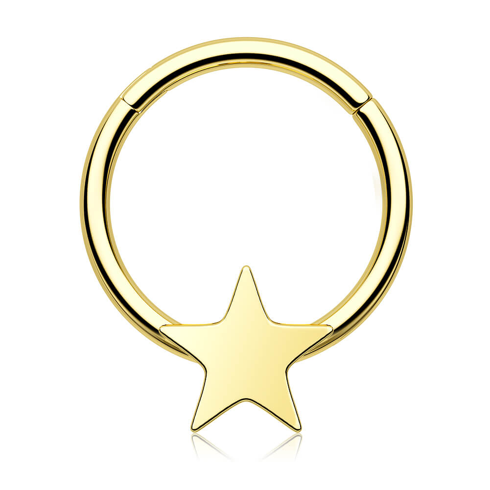 gold pentagram septum ring