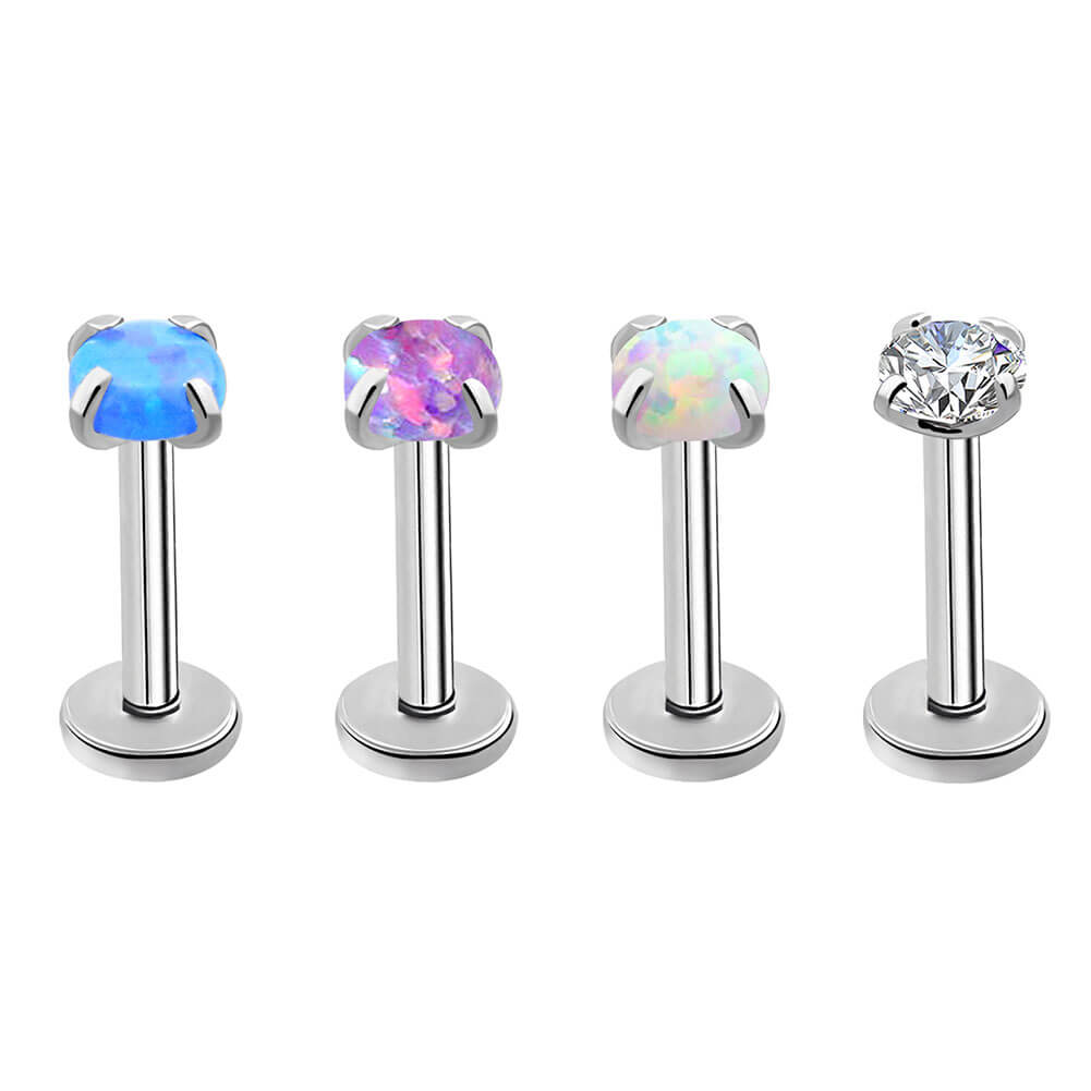 Oufer 4Pcs Opal Internally Threaded Labret Studs for Ears – OUFER BODY ...