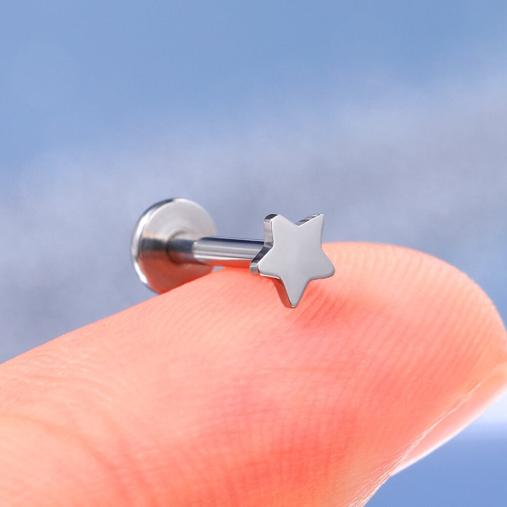 star labret earrings