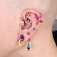 Oufer X Roly Arrow Keys Cartilage Labret Stud