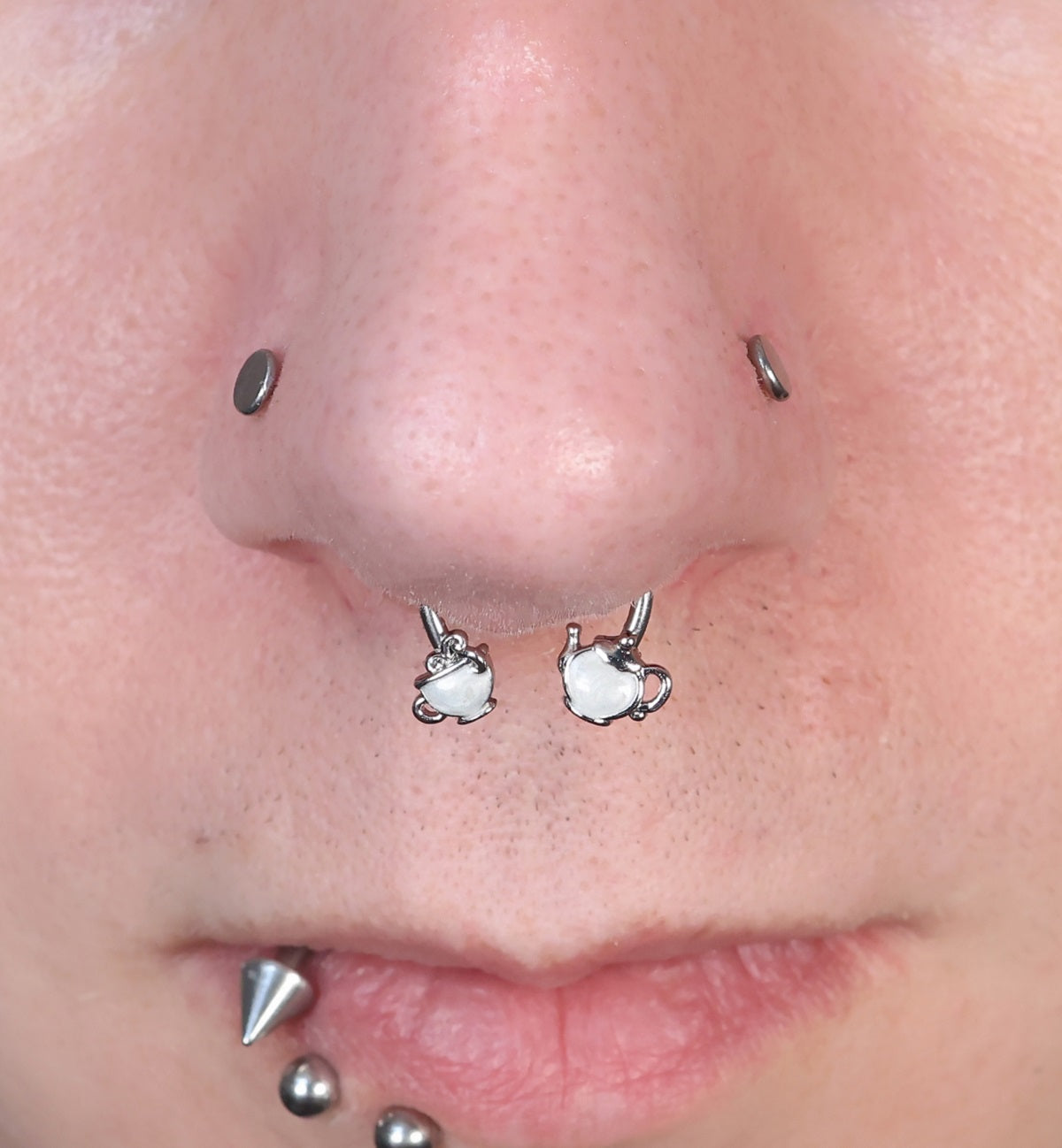 Oufer X Roly Enamel Teapot Set Horseshoe Septum Ring