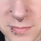 Anneau de septum en zircone cubique avec cœur transparent et serpent perché