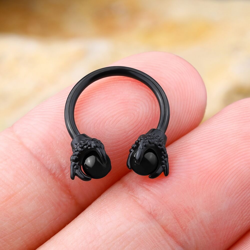 16G 3/8 ''Dragon Septum Ring Gem Circular Barbell Anillo
