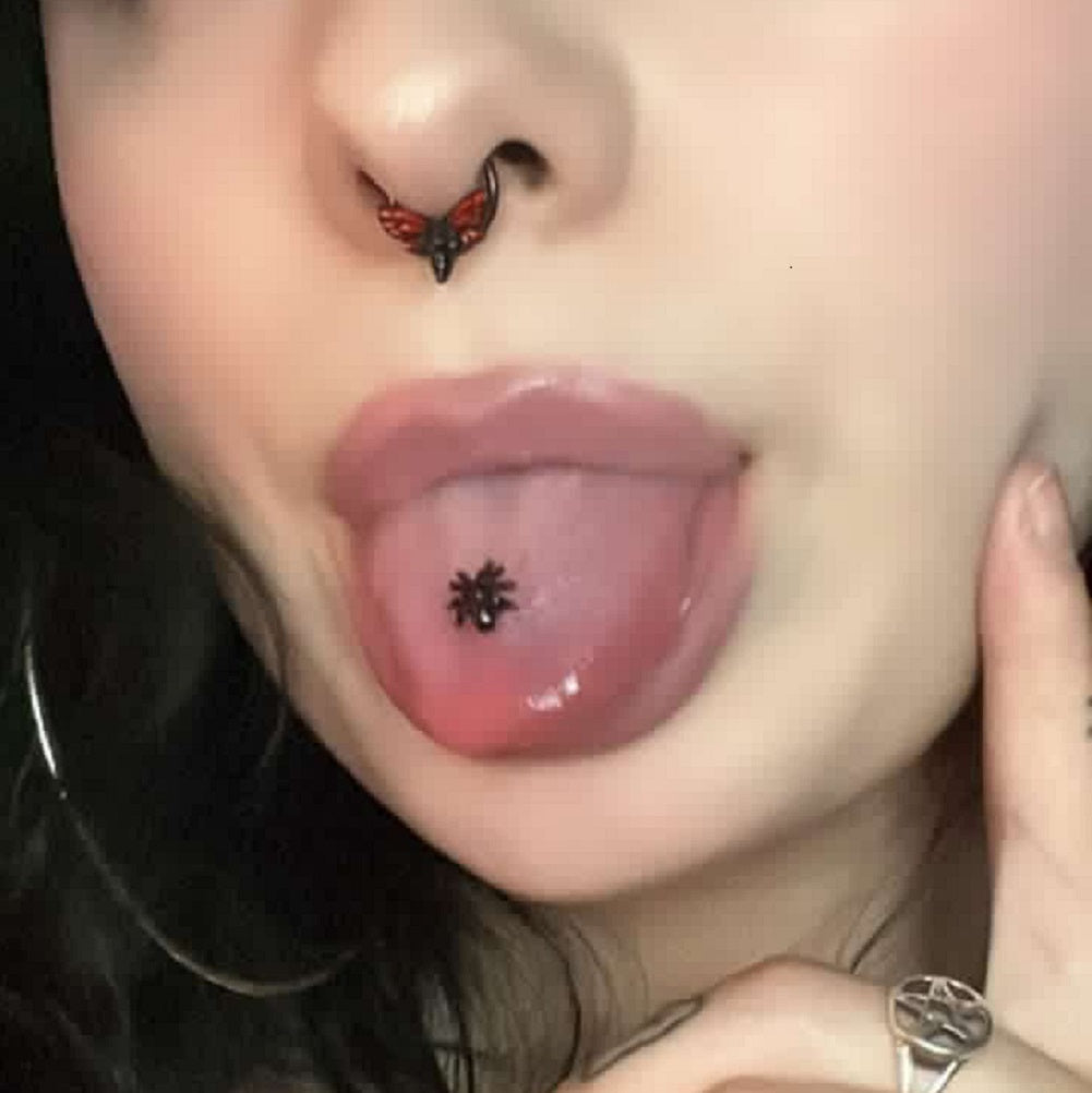 14G Internally Threaded Spider Tongue Piercing Ring