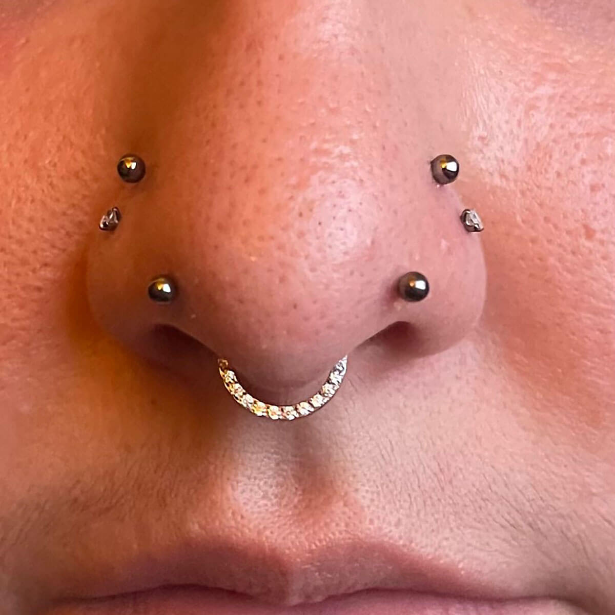 16G cristal CZ titanio con bisagras segmento septum anillo