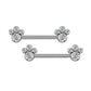 14G Titanium Threadless Nipple Ring CZ Dog Paw Nipple Jewelry