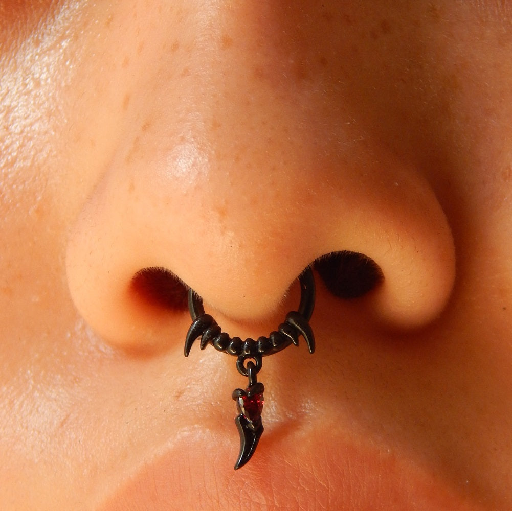 Nose Hoop Devil Horn Septum Ring Spooky Septum Ring