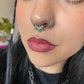 16G Verdant Green Gem Hinged Segment Septum Ring