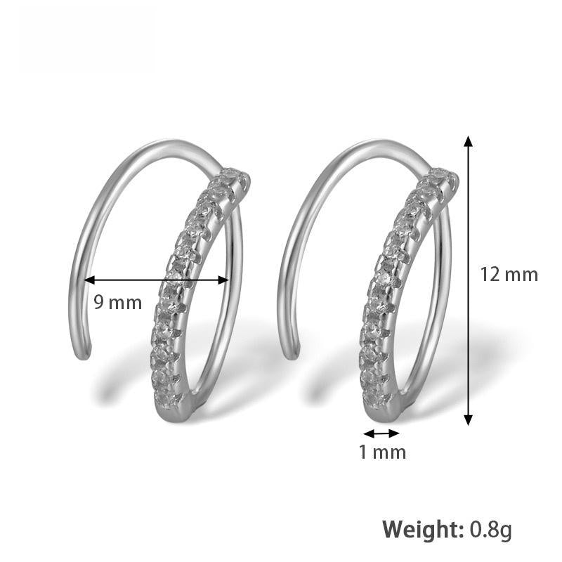 2PCS S925 Sterling Silver Spiral Hoop Earring