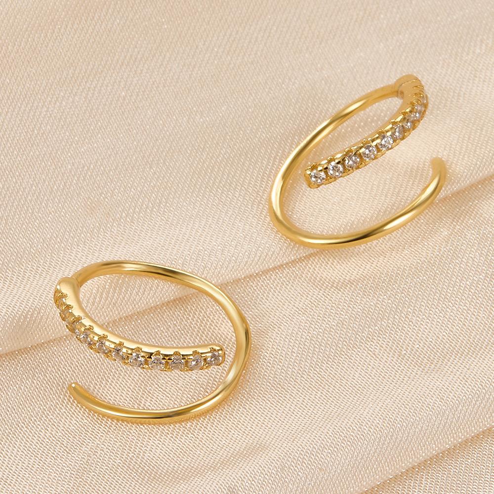 2PCS S925 Sterling Silver Spiral Hoop Earring