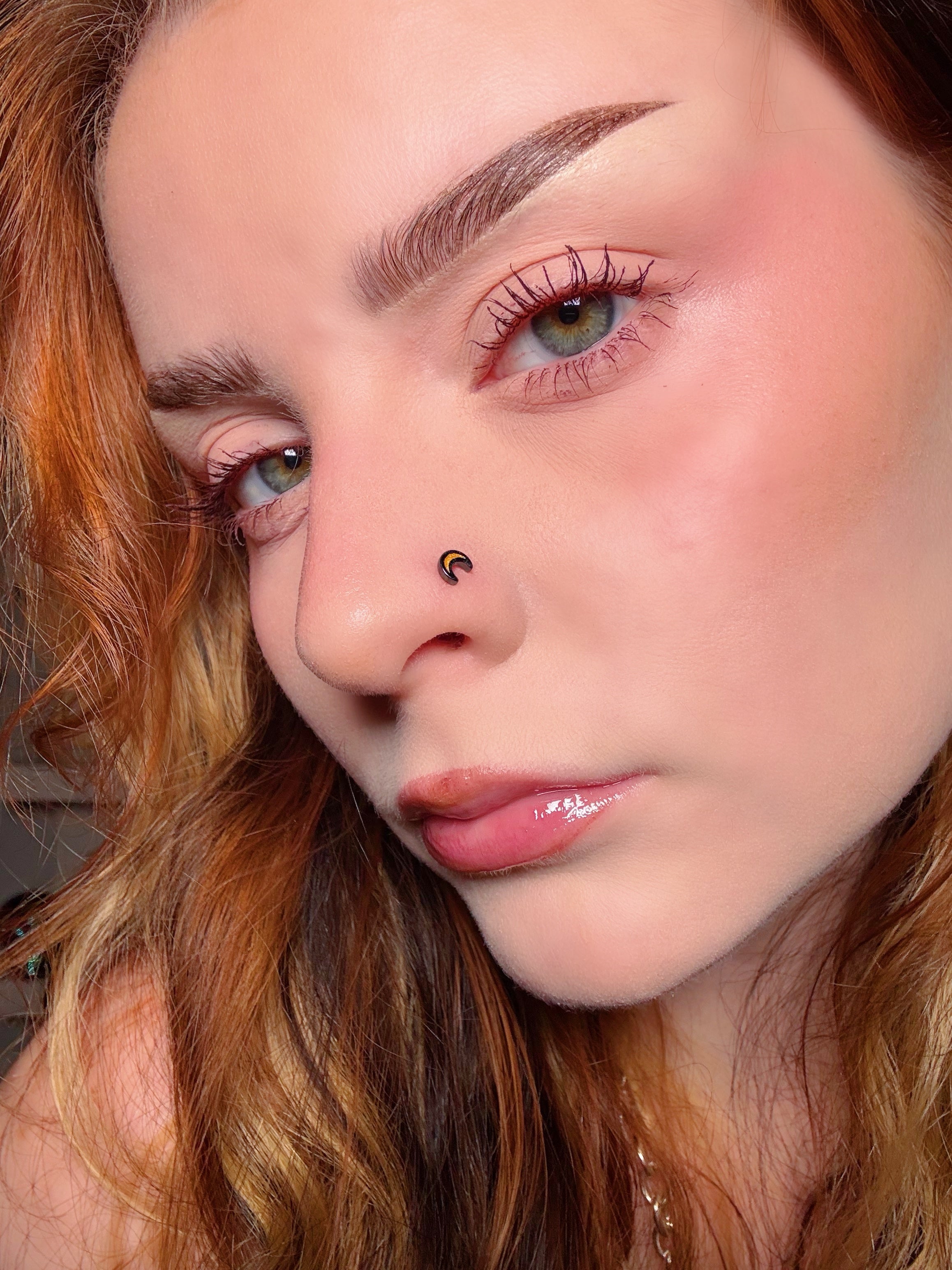 3PCS Moth/Coffin/Moon Nose Stud Set