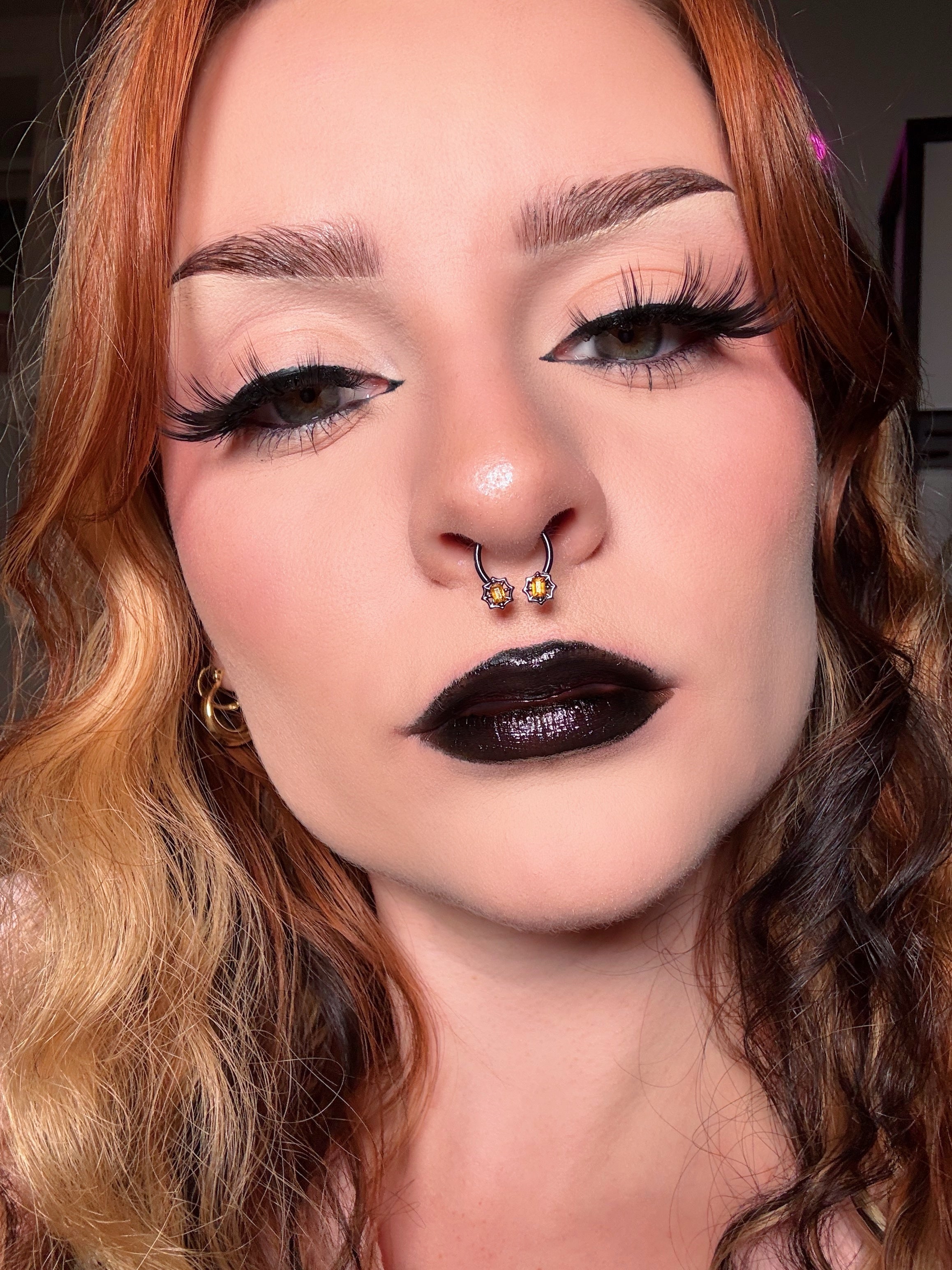 Orange CZ Spider Web CBR Daith Septum Ring