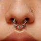 16G Roses & leaves Hinged Segment Septum Ring