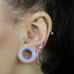 Anneau de Septum en Or Blanc 14K Anneau de Nez Segment Opale 16G