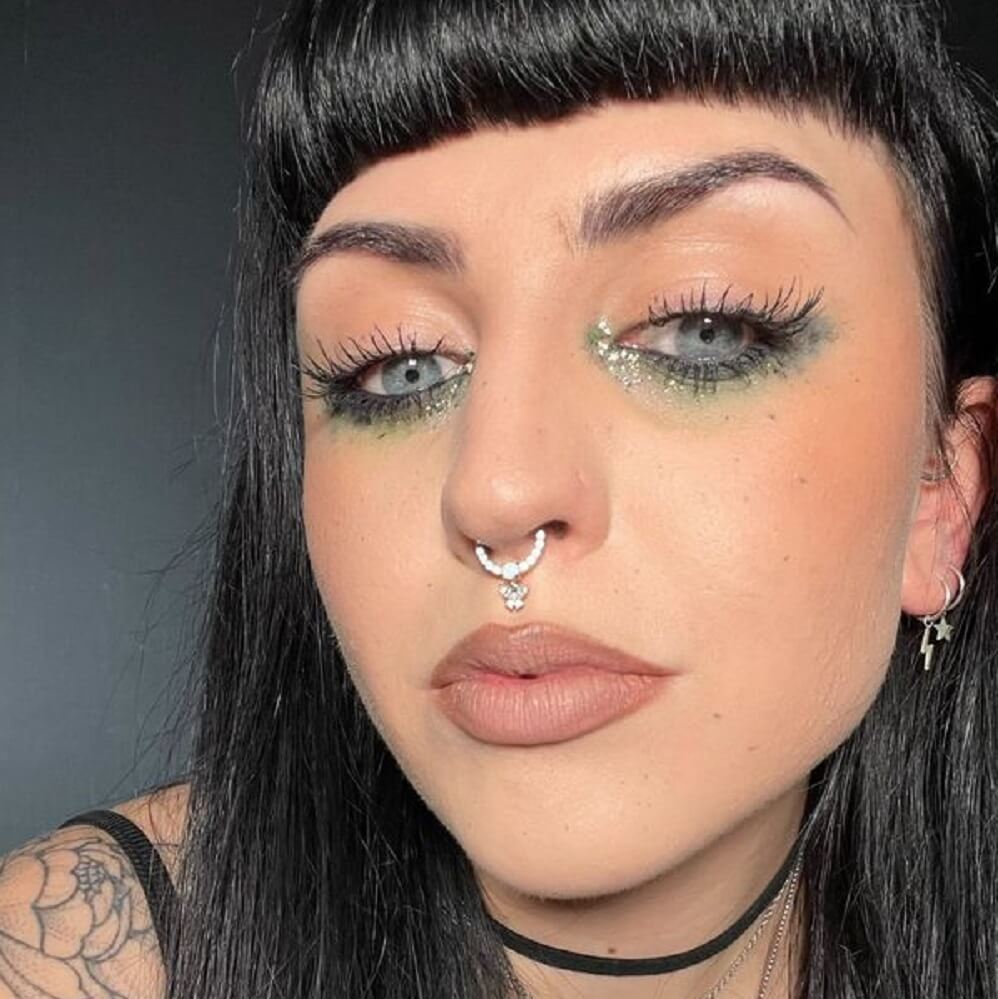 16G Hanging CZ Butterfly Septum Ring Daith Earrings