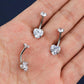 heart CZ titanium belly rings