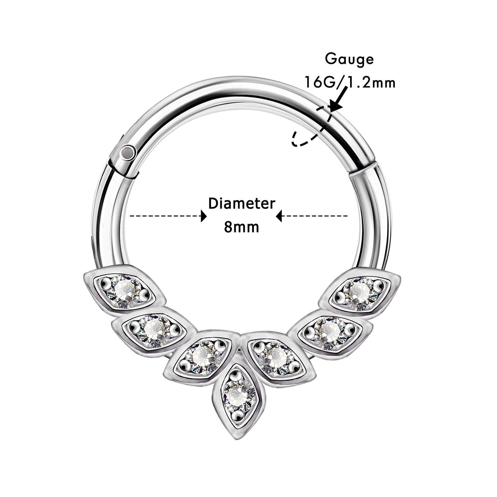 8mm daith earrings diamond