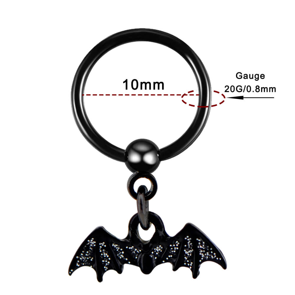 20g bat dangle nose ring - OUFER BODY JEWELRY 