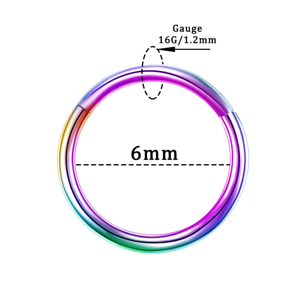 6mm rainbow cartilage earring