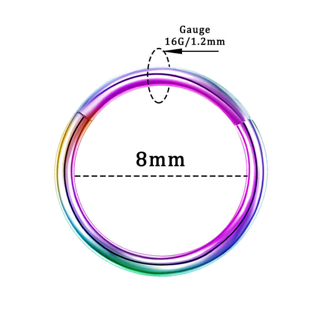 8mm rainbow cartilage earring