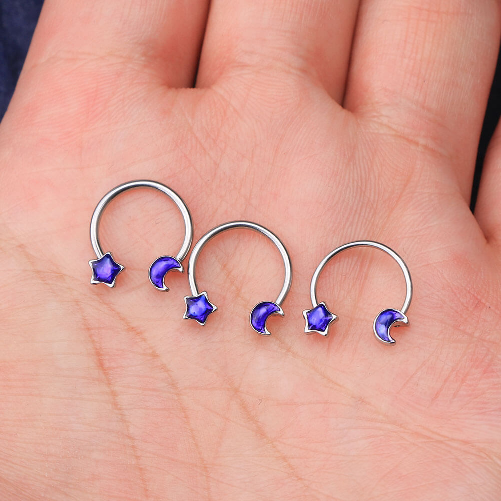 star and moon septum ring