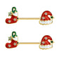 2Pcs 14G Stocking and Hat Christmas Gold Nipple Barbell - OUFER BODY JEWELRY 