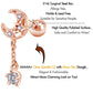 16G CZ Dangle Moon and Star Rose Gold Cartilage Stud - OUFER BODY JEWELRY 