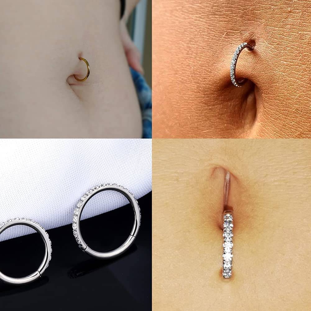 belly ring hoop piercing