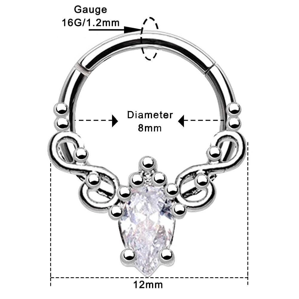 8mm diamond septum ring
