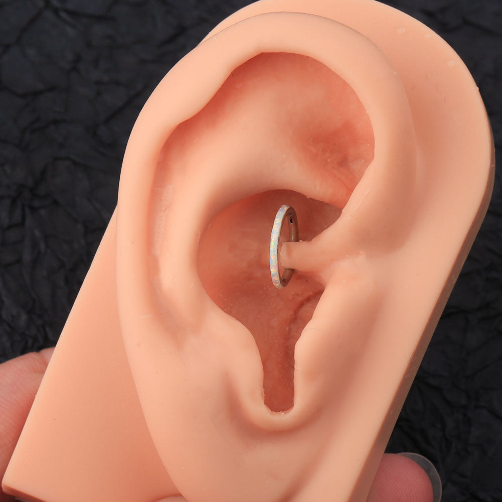 16G Opal Hinged Segment Hoop Cartilage Helix Lobe Earrings