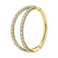 gold double nose ring hoop