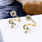 green leaf spiral helix earring