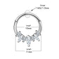 16G Oval and Round CZ Septum and Daith Hoop Ring - OUFER BODY JEWELRY 