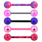 5PCS Pink and Purple Splatter Tongue Ring Pack - OUFER BODY JEWELRY 