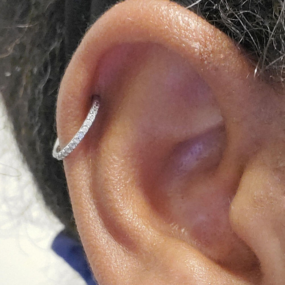 Boucles d'oreilles cartilage jauge 16 Boucles d'oreilles cartilage or blanc