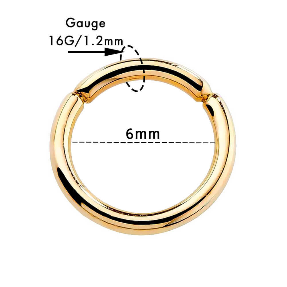 6mm gold cartilage hoop